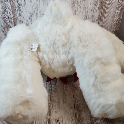 First & Main Ted Jr Bear Plush White Red Bow 18" Stuffed Animal Toy Sparkle - Thumbnail 7