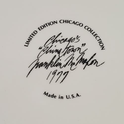 Chicago Chinatown Plate Franklin McMahon Painting Limited Edition Collectible 8" - Thumbnail 3