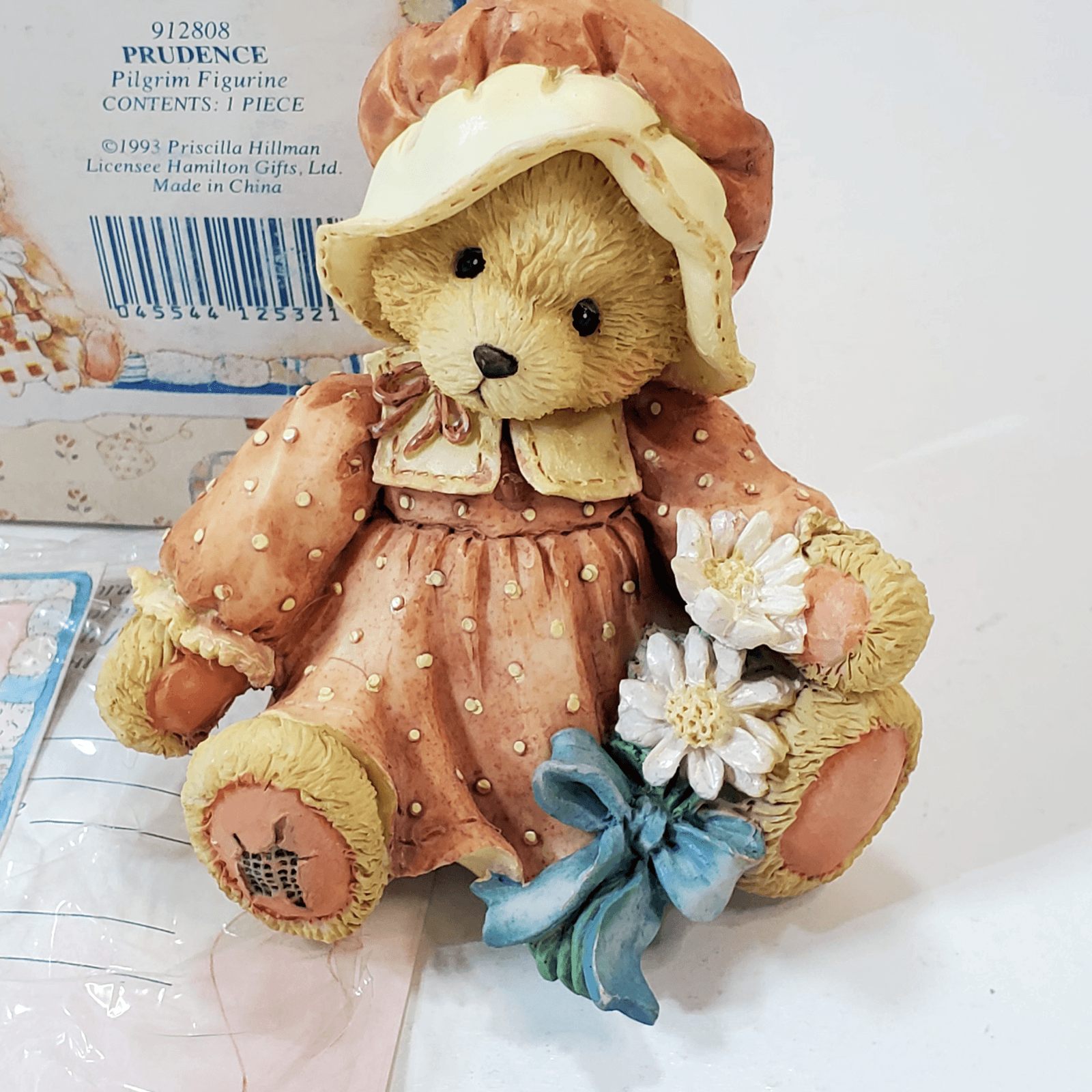 Vintage Cherished Teddies Prudence Pilgrim Figure Thanksgiving Teddy Bear 1993 - Thumbnail 2