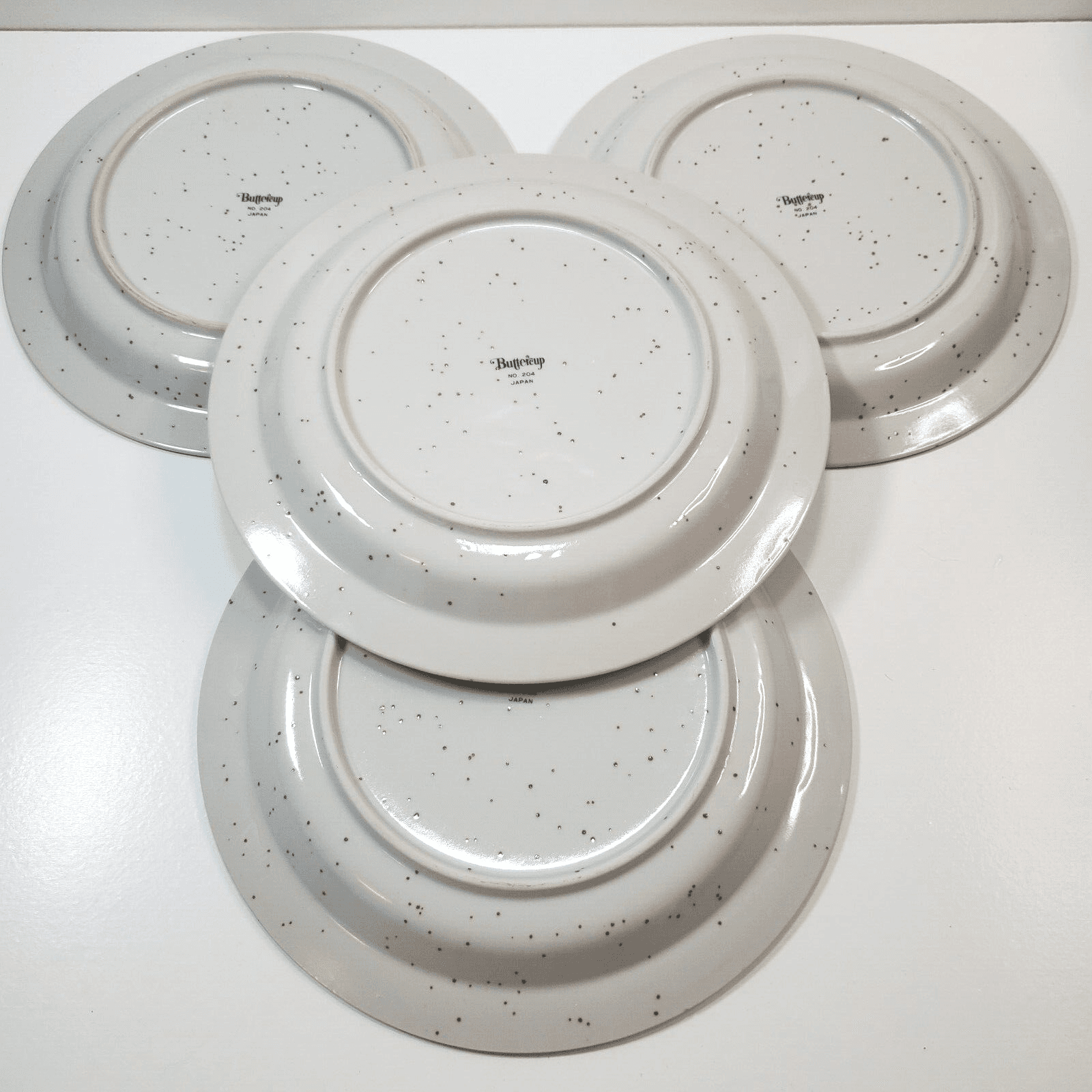 Set of 4 Buttercup Japan Floral Stoneware Bread Plates Brown Speckled NO. 204 - Thumbnail 5