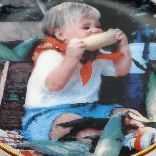 Vintage 1996 Porterfield's Rob Anders Miniature Plate Digging In #2157A - Thumbnail 2