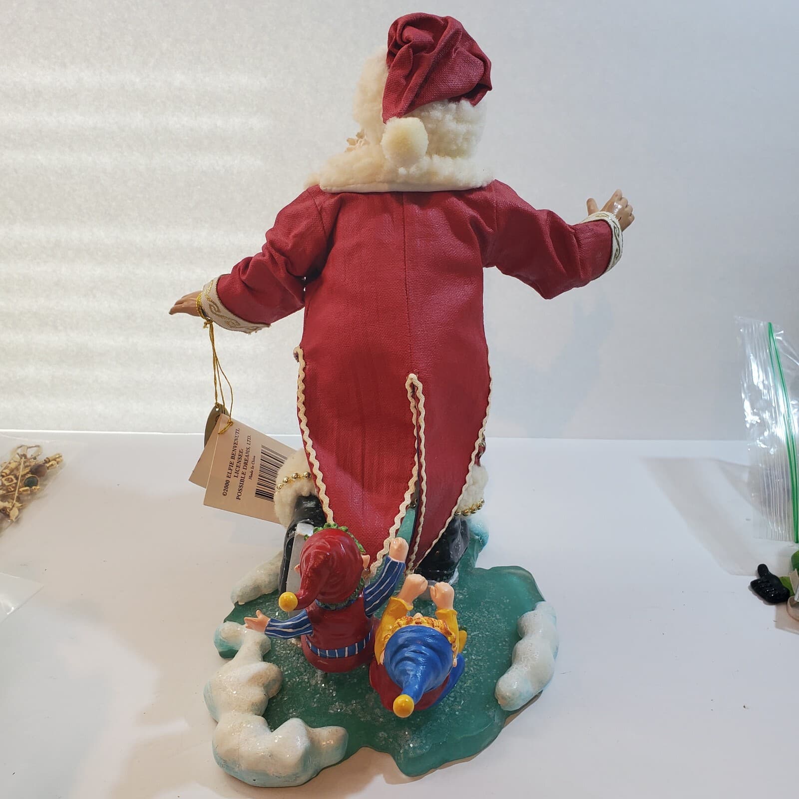 Vintage 2000 Clothtique Possible Dreams Santa's Coattails Christmas Figurine - Thumbnail 7