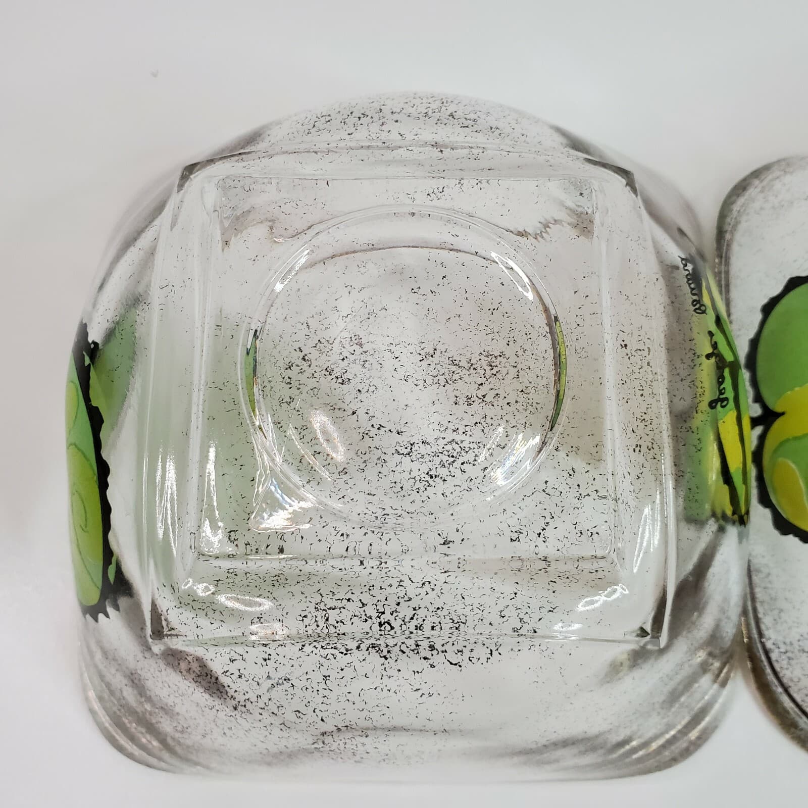 Vintage Lot of 2 Georges Briard Mid-Century Apple Pear 22K Square Glass Bowls - Thumbnail 5