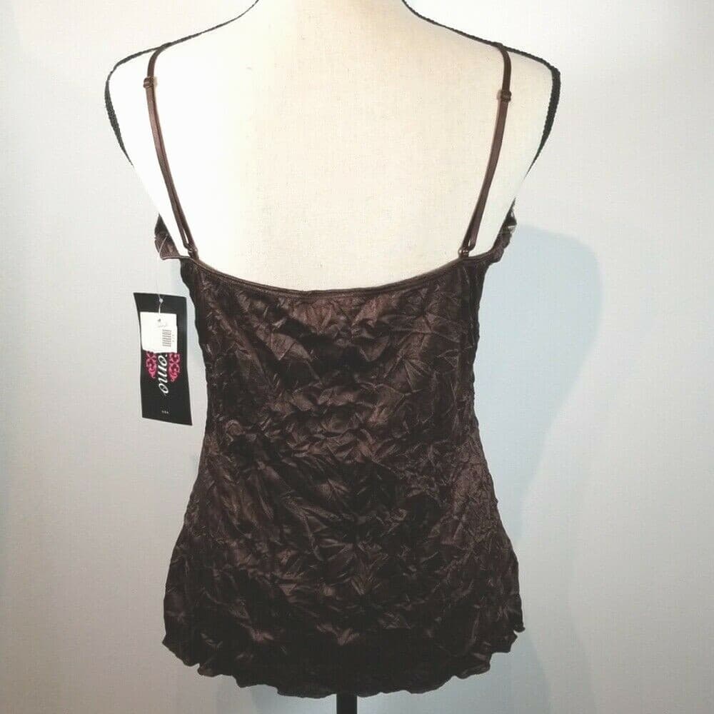Cocomo Crushed Texture Look Long Cami Brown & Gold Sequin Size Small NWT *FLAW - Thumbnail 5
