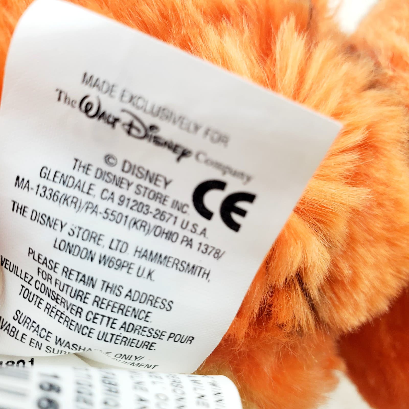 Vtg DISNEY STORE Fluffy MG Lying TIGGER PLUSH Winnie The Pooh Stuffed Animal Toy - Thumbnail 8
