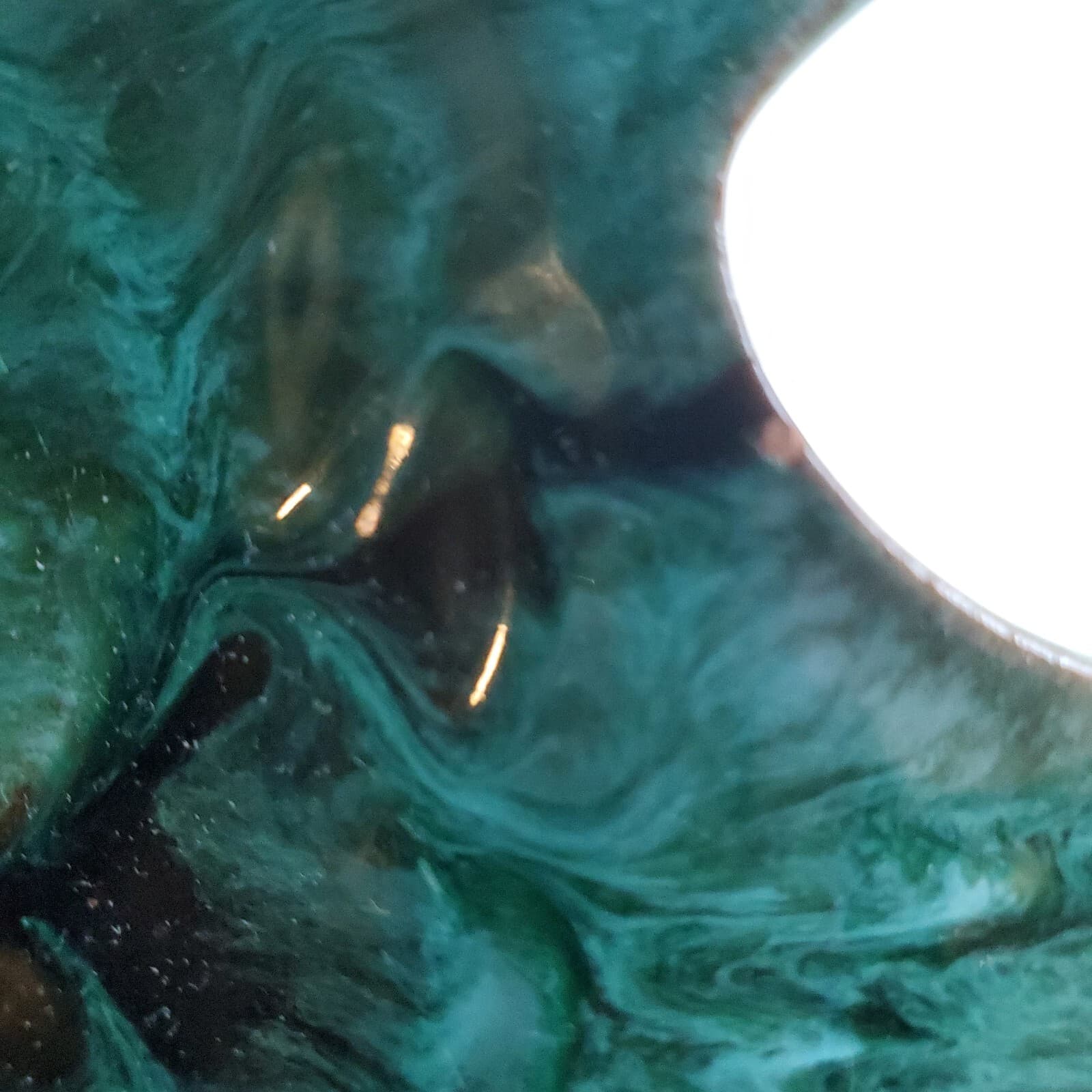 Blue Mountain Pottery Ceramic Art Pottery Fish Plate Bowl Blue Green Black Glaze - Thumbnail 6