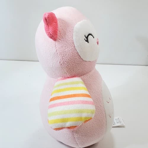 Carter's Owl Wobble Chime 7" Plush Pink Striped Stuffed Baby Soft Toy Lovey 2015 - Thumbnail 5