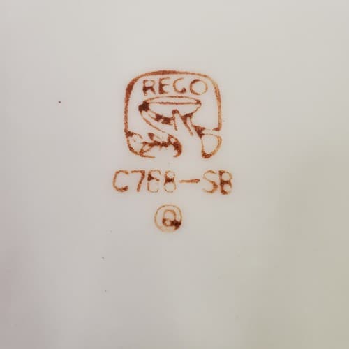 Vintage REGO C768-SB Set of 4 Bread & Butter Plate Stoneware White Blue Band - Thumbnail 5