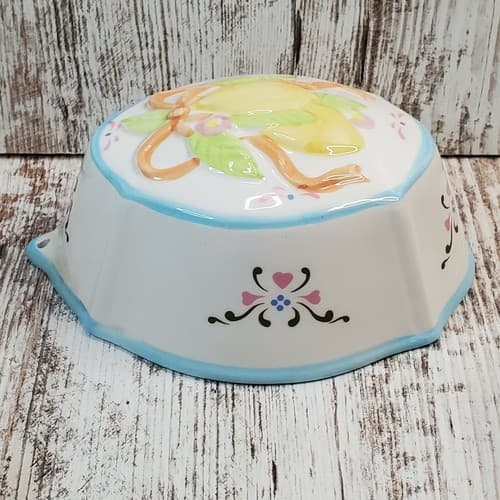 Lemons Mold Ceramic Wall Decor Ribbon Flowers Leaves Multicolor - Thumbnail 2