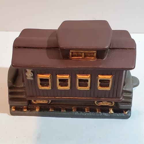 Vintage 1989 Lefton Christmas Colonial Village 3 piece Flyer Train Set 07125 - Thumbnail 14