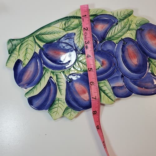 Vintage Italian Ceramic Trivet Plums Kitchen Home Wall Decor 7279 Made In Italy - Thumbnail 8