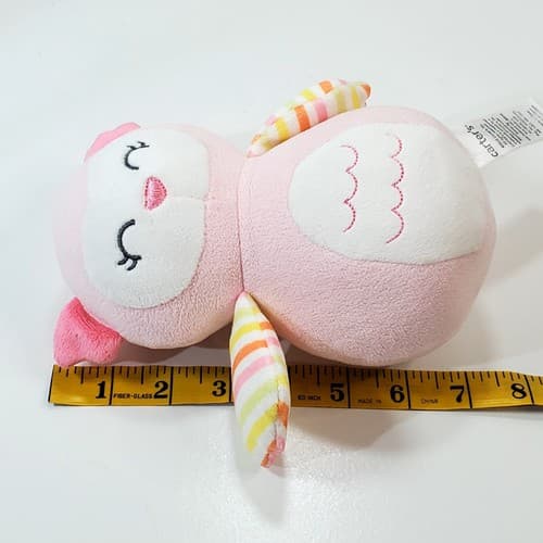 Carter's Owl Wobble Chime 7" Plush Pink Striped Stuffed Baby Soft Toy Lovey 2015 - Thumbnail 8