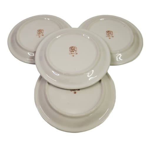Vintage REGO C768-SB Set of 4 Bread & Butter Plate Stoneware White Blue Band - Thumbnail 2