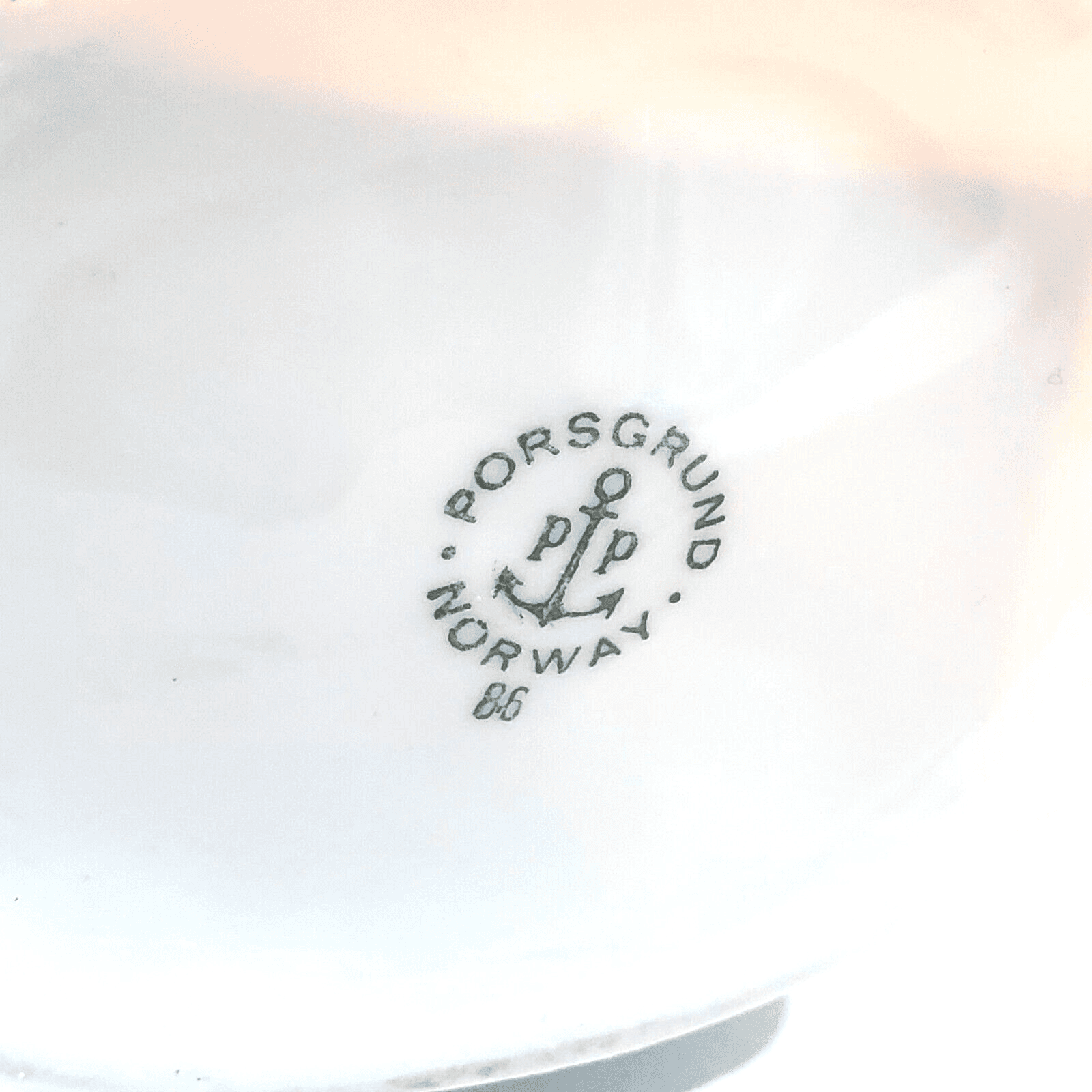 Vtg Porsgrund Norway Norwegian Peanut Jug Vase Royal Viking Lines Logo Porcelain - Thumbnail 6