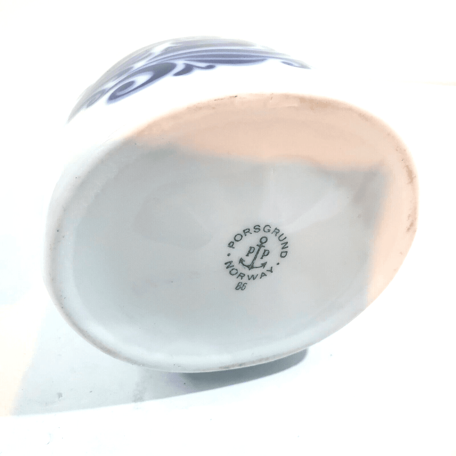 Vtg Porsgrund Norway Norwegian Peanut Jug Vase Royal Viking Lines Logo Porcelain - Thumbnail 5