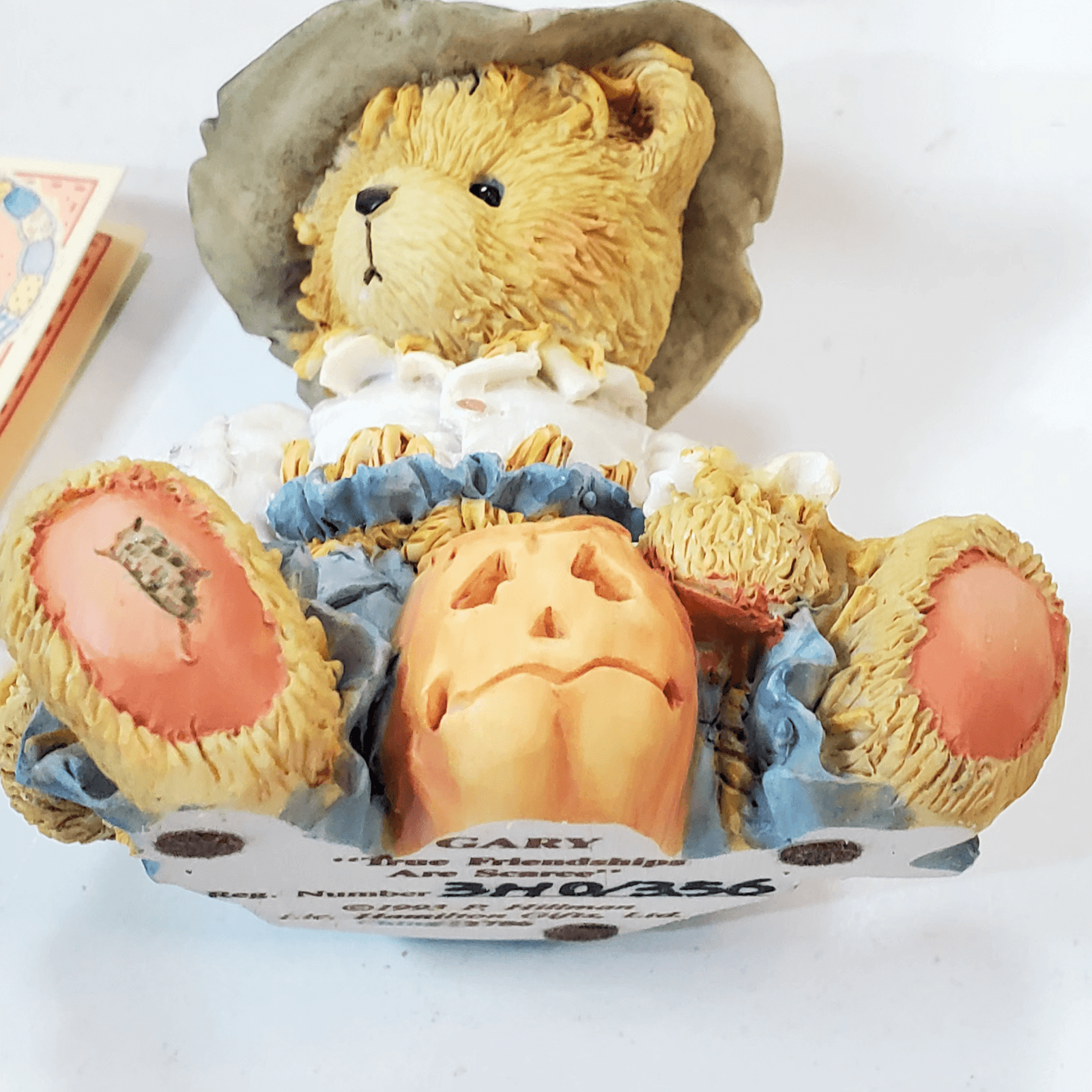 Vintage Cherished Teddies Gary Scarecrow Figure Thanksgiving Teddy Bear 1993 - Thumbnail 7