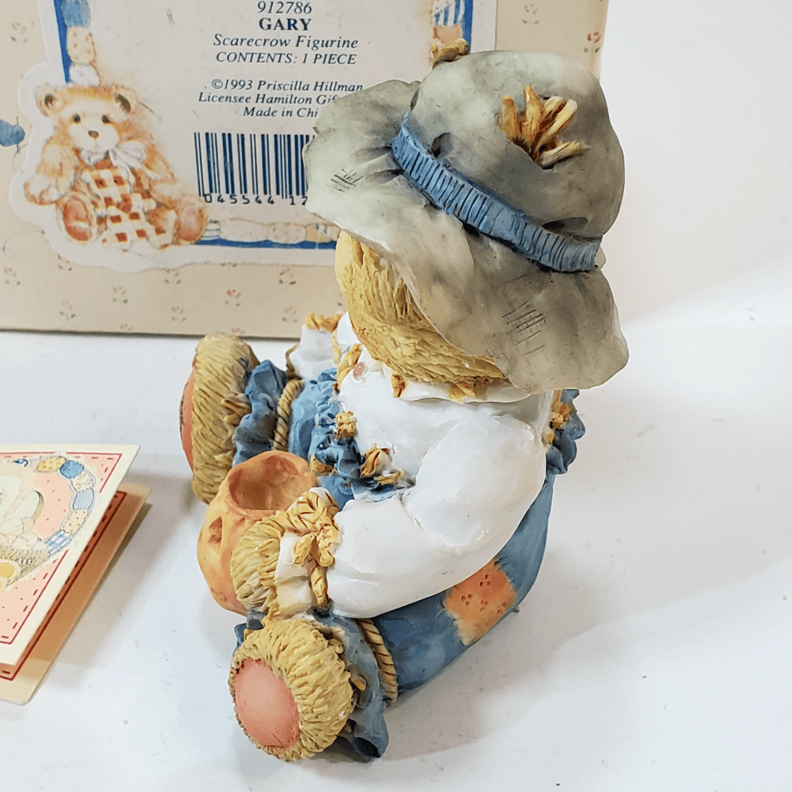 Vintage Cherished Teddies Gary Scarecrow Figure Thanksgiving Teddy Bear 1993 - Thumbnail 6