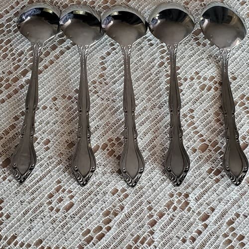 Vtg Rogers Korea Auberge Stanley Roberts Stainless Flatware Set of 5 Tablespoons - Thumbnail 3