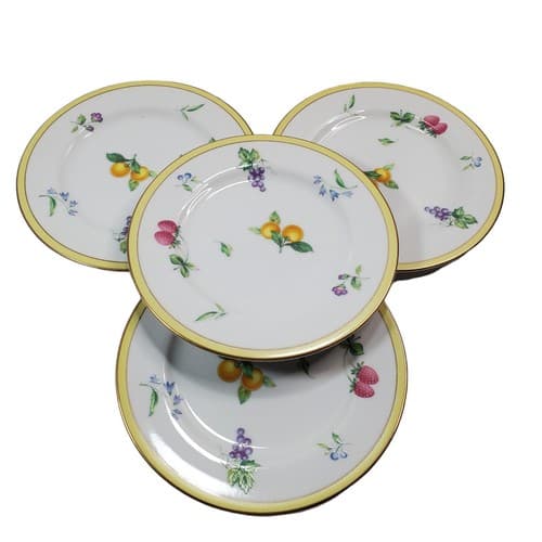 Vintage Sango China Japan Hartsdale 3836 Fruit Flowers Dessert Plates Set of 4