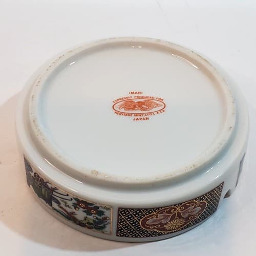 Vintage Porcelain IMARI Japanese Ashtray Heritage Mint Bird Carriage Design 4.5" - Thumbnail 4