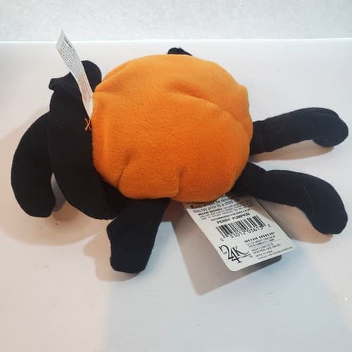 Vtg 1997 The 24k Company Beanie Boppers Stuffed Plush Perry Pumpkin Halloween - Thumbnail 4