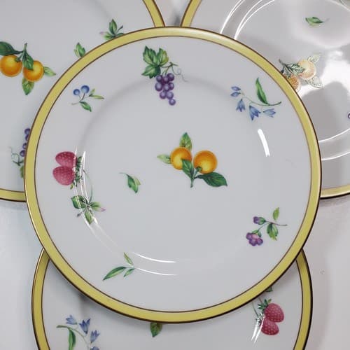 Vintage Sango China Japan Hartsdale 3836 Fruit Flowers Dessert Plates Set of 4 - Thumbnail 3