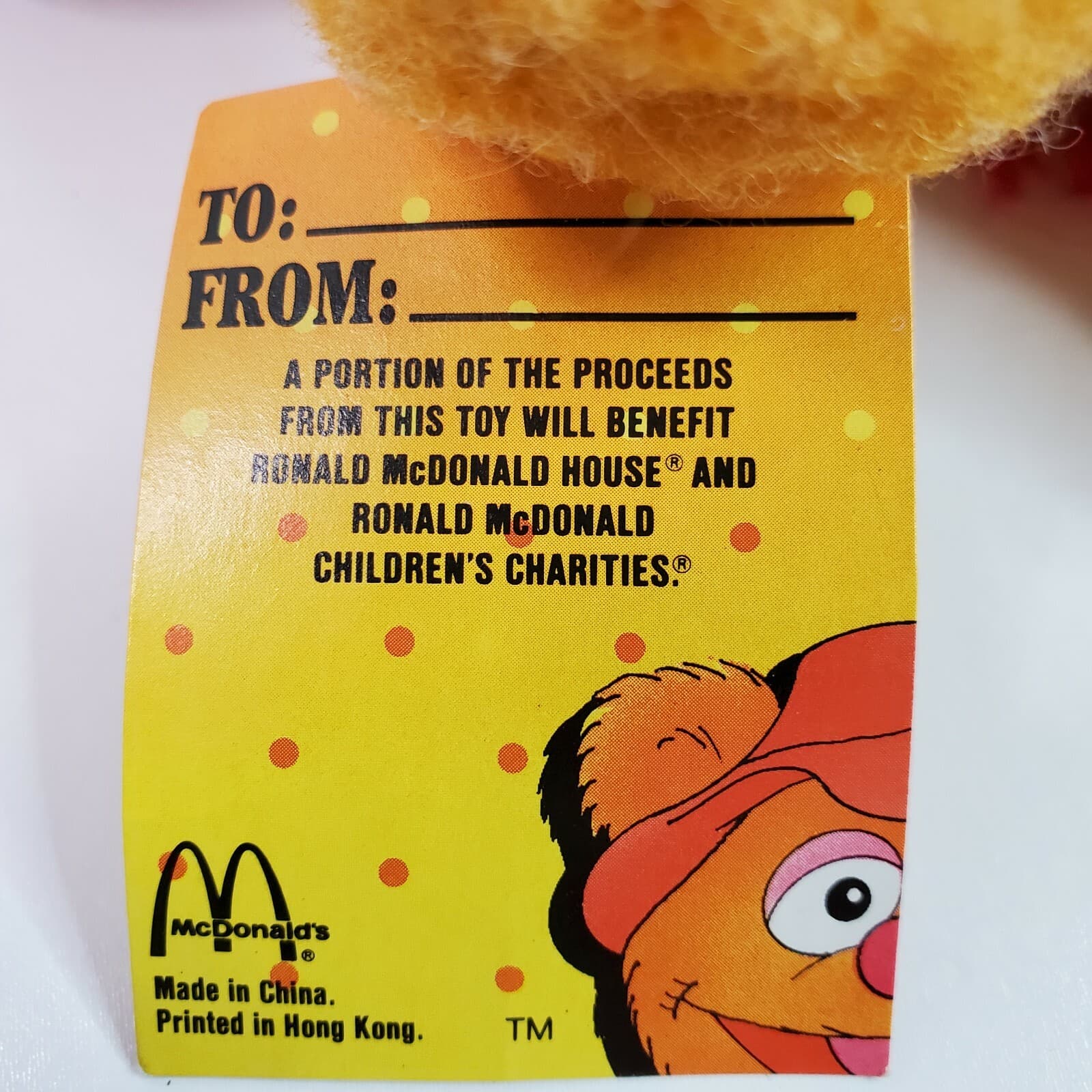 Vintage 1988 McDonalds Baby Fozzie Bear Christmas Jim Henson's Has Tags 9" - Thumbnail 4