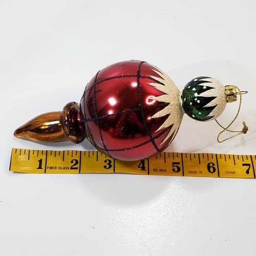 Vintage Summit Blown Glass Finial Teardrop Christmas Ornament Holiday 6 inch - Thumbnail 6