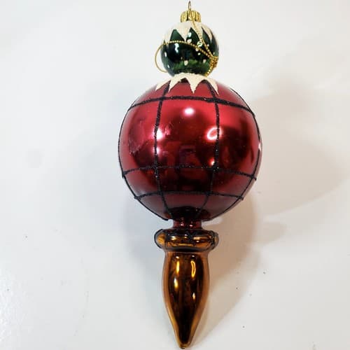 Vintage Summit Blown Glass Finial Teardrop Christmas Ornament Holiday 6 inch - Thumbnail 3