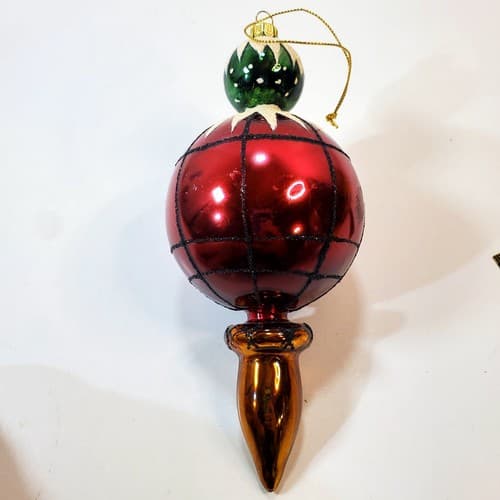 Vintage Summit Blown Glass Finial Teardrop Christmas Ornament Holiday 6 inch - Thumbnail 2