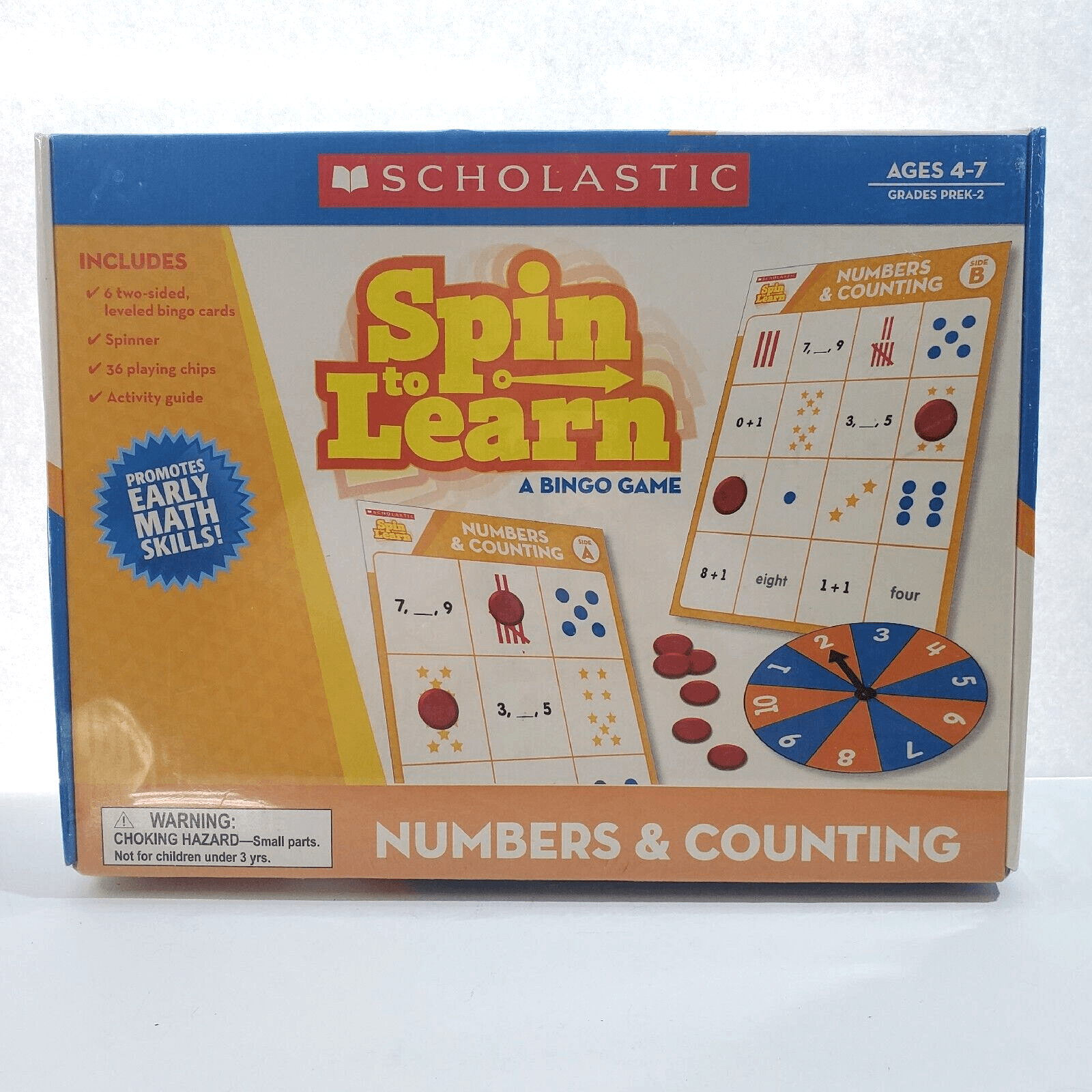 Scholastic Spin to Learn Numbers and Counting Ages 4 to 7 A Bingo Game Math NEW