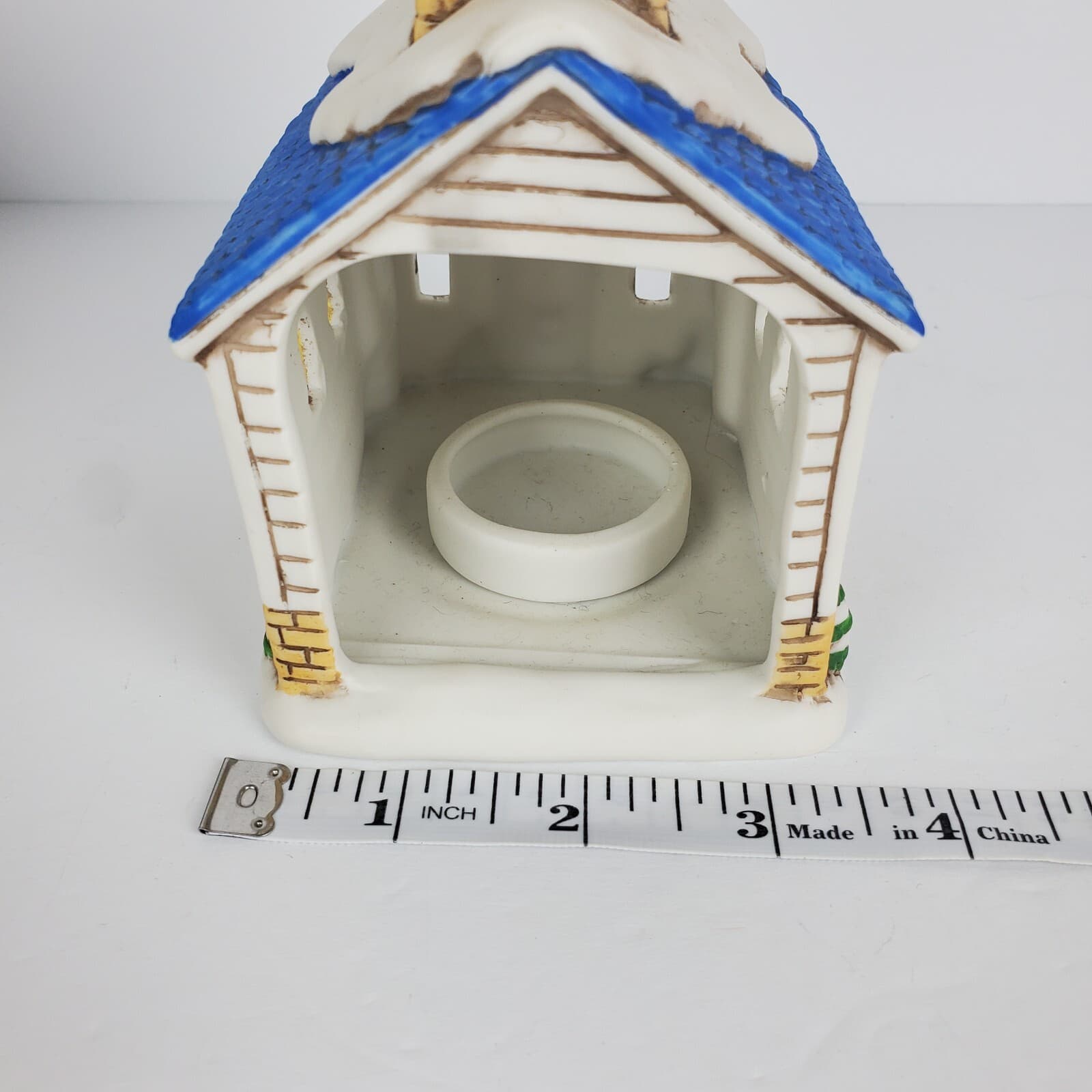 Vintage 1988 Lefton Byron Wood Colonial Village Church Chapel Tea Light Holder - Thumbnail 8