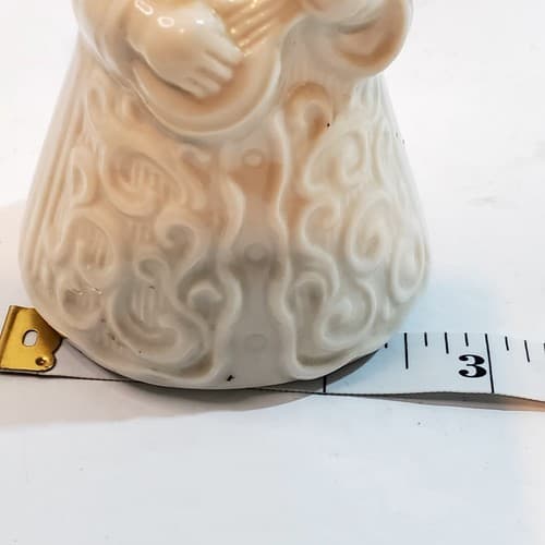 Vintage Dresden Angel Playing Mandolin White Porcelain Candle Holder Germany - Thumbnail 11