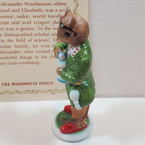 Vtg 1985 Woodmouse Family Alexander Mouse Figurine With Name Card Franklin Mint - Thumbnail 3