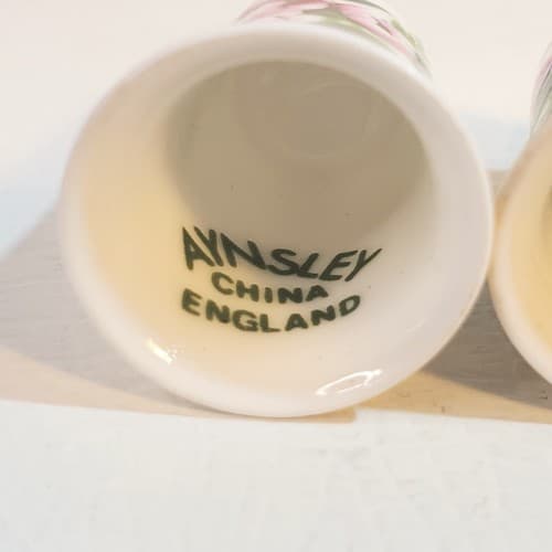 Vintage Set of 2 Aynsley Porcelain Thimbles Pink Flowers Floral Collection - Thumbnail 7