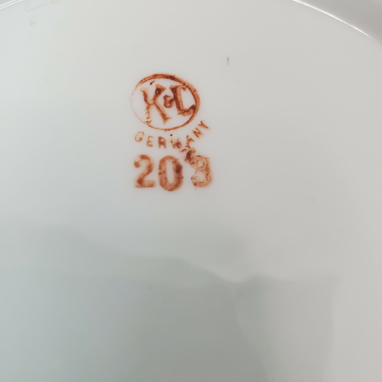 Vintage K&L Germany Porcelain Transfer Vegetable Serving Bowl Roses Star Flowers - Thumbnail 5