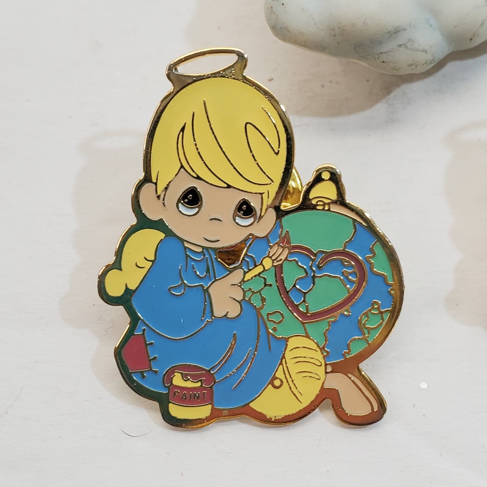 Lot of 5 Vintage Precious Moments Various Pins Angel Collectors Club - Thumbnail 3