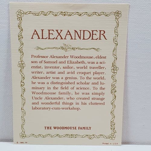 Vtg 1985 Woodmouse Family Alexander Mouse Figurine With Name Card Franklin Mint - Thumbnail 7
