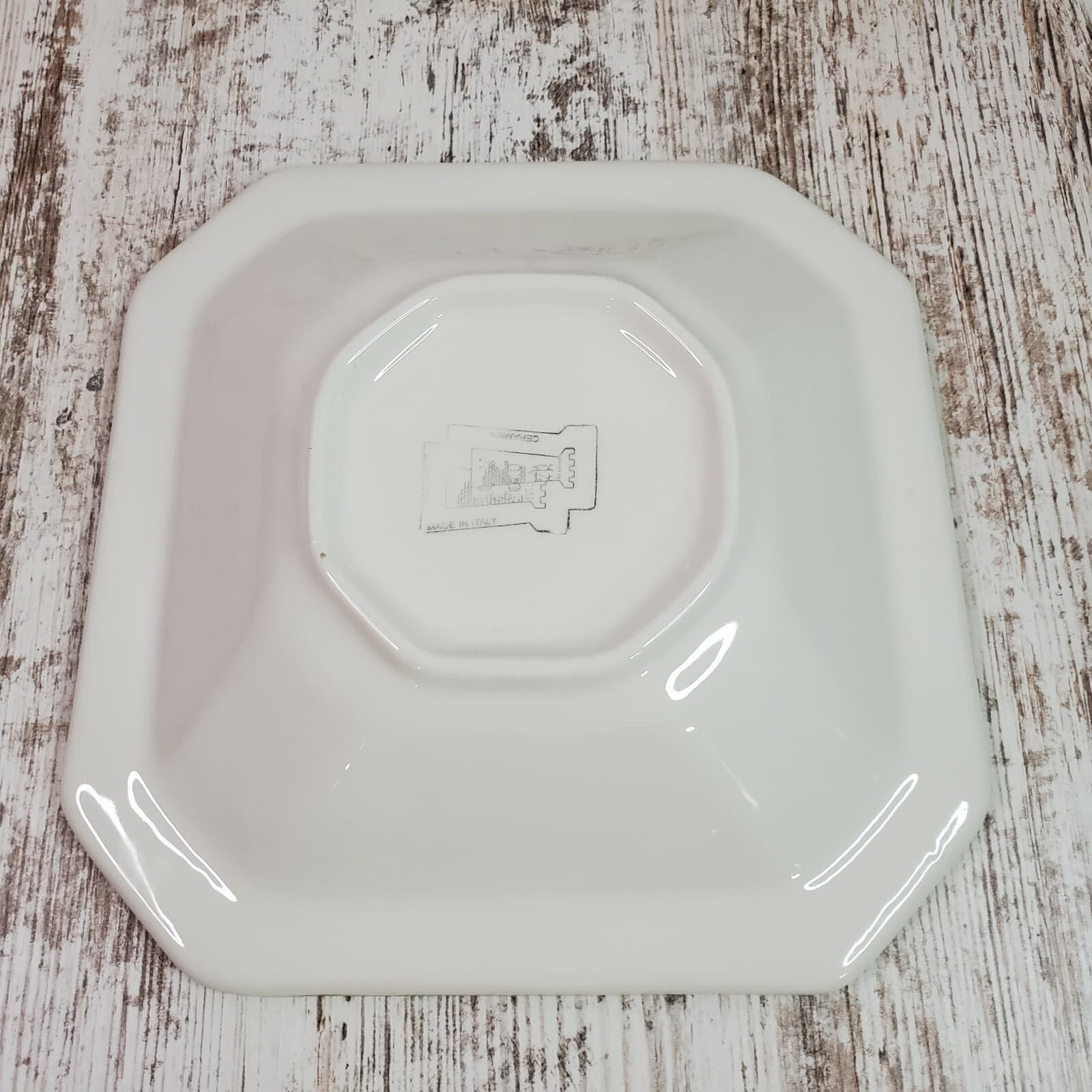 Vtg Due Torri Ceramica Made in Italy Serving Bowl Pear Tree Design Ribbed Edge - Thumbnail 6