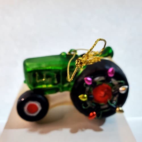 Glass REIN-DEER Monster Truck Tractor Hanging Christmas Ornament Lights 3.5 inch - Thumbnail 5