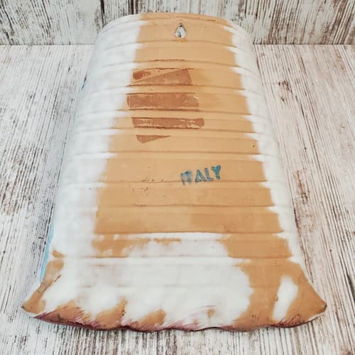 Wall Pocket Terra Cotta Hand Painted Peasant Woman Made In Italy Rustic Decor - Thumbnail 5