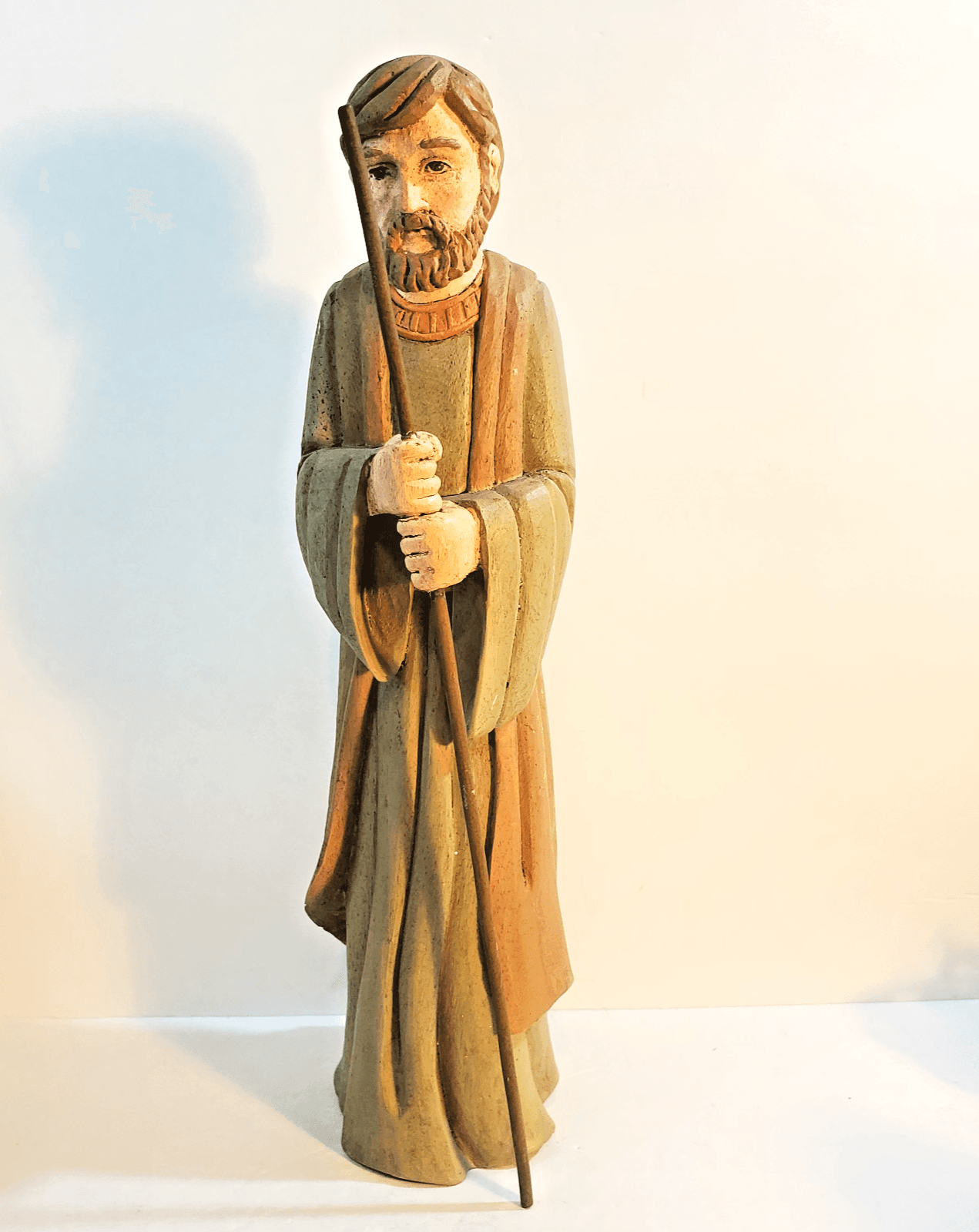 Vtg Midwest Of Cannon Falls 11.5 in Paper Mache Wood Joseph Nativity Figurine