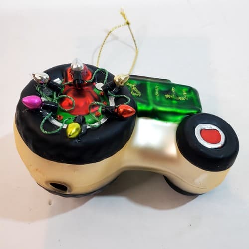 Glass REIN-DEER Monster Truck Tractor Hanging Christmas Ornament Lights 3.5 inch - Thumbnail 3
