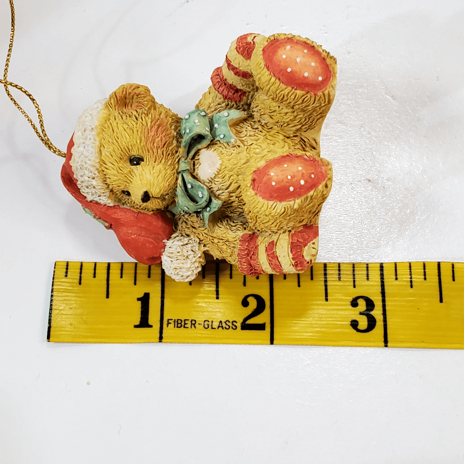Vintage Cherished Teddies Sitting Boy Ornament Figure Christmas Teddy Bear 1992 - Thumbnail 8