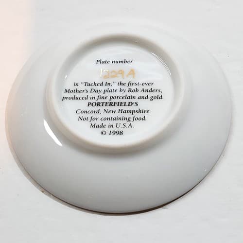 Vintage 1998 Porterfield's Rob Anders Miniature Plate Tucked In #1229A - Thumbnail 3