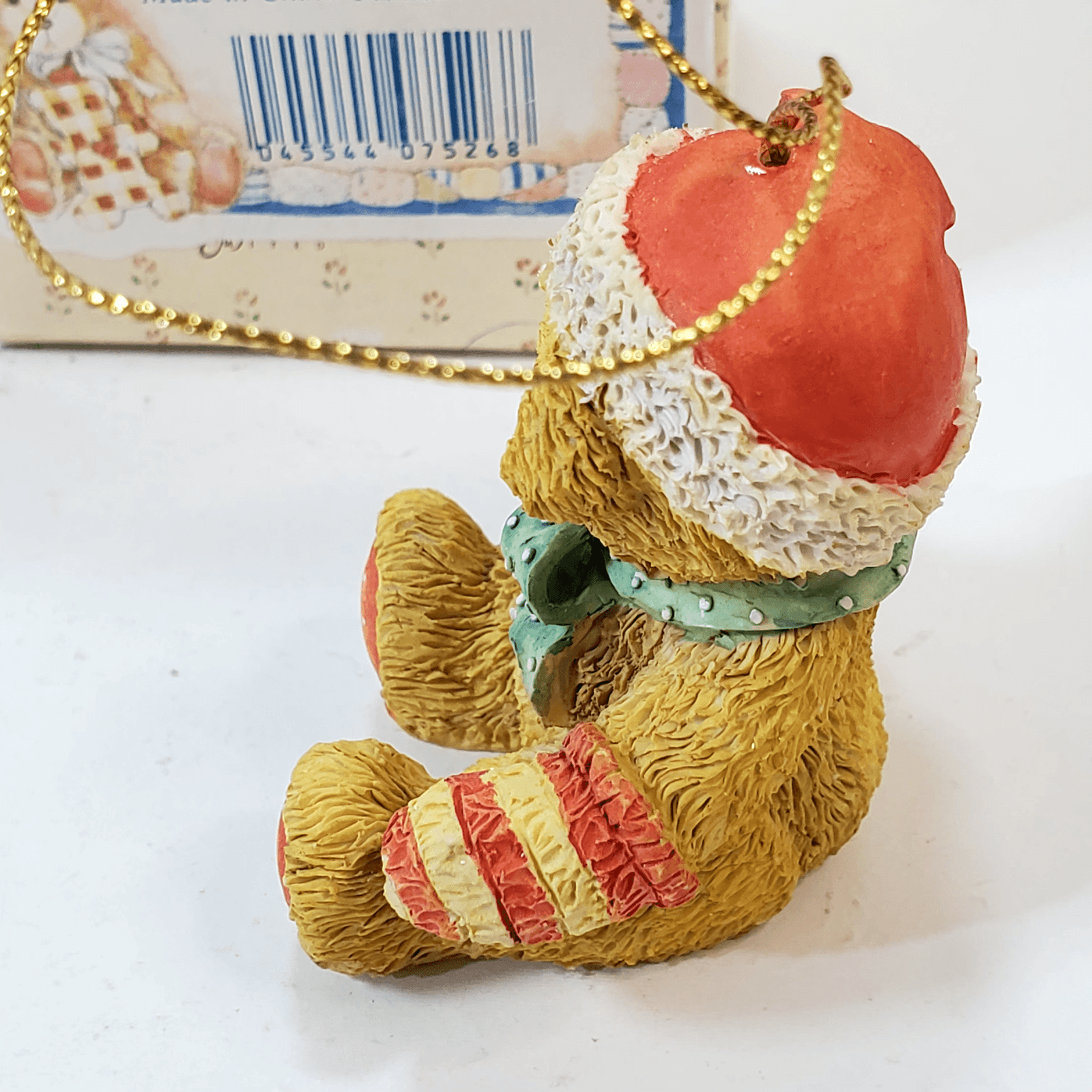 Vintage Cherished Teddies Sitting Boy Ornament Figure Christmas Teddy Bear 1992 - Thumbnail 5