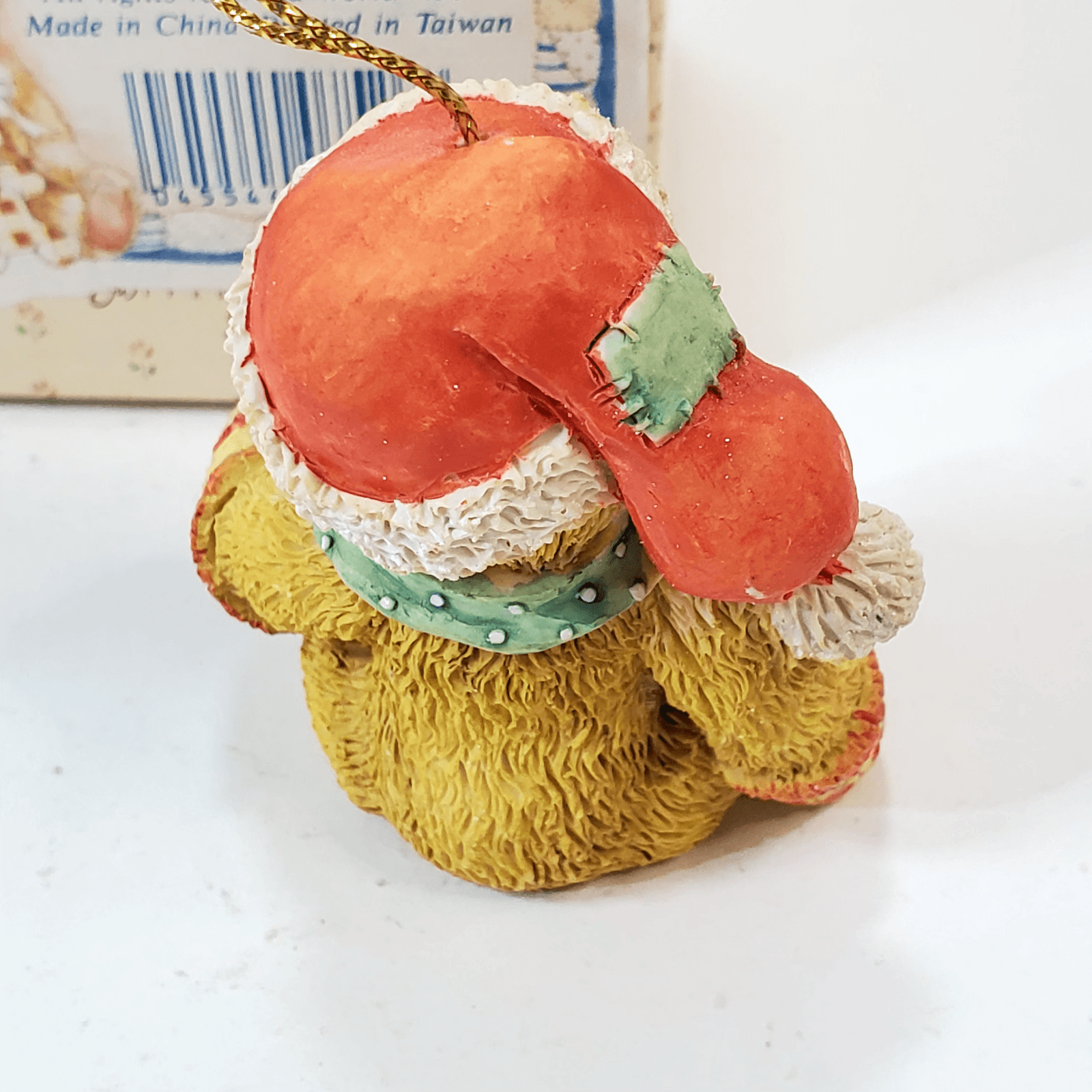 Vintage Cherished Teddies Sitting Boy Ornament Figure Christmas Teddy Bear 1992 - Thumbnail 4