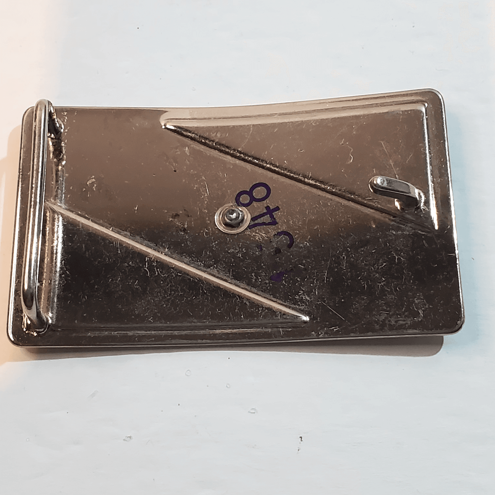 Vintage Silver Tone Line Country Square Dancing Western Scroll Belt Buckle #1548 - Thumbnail 4
