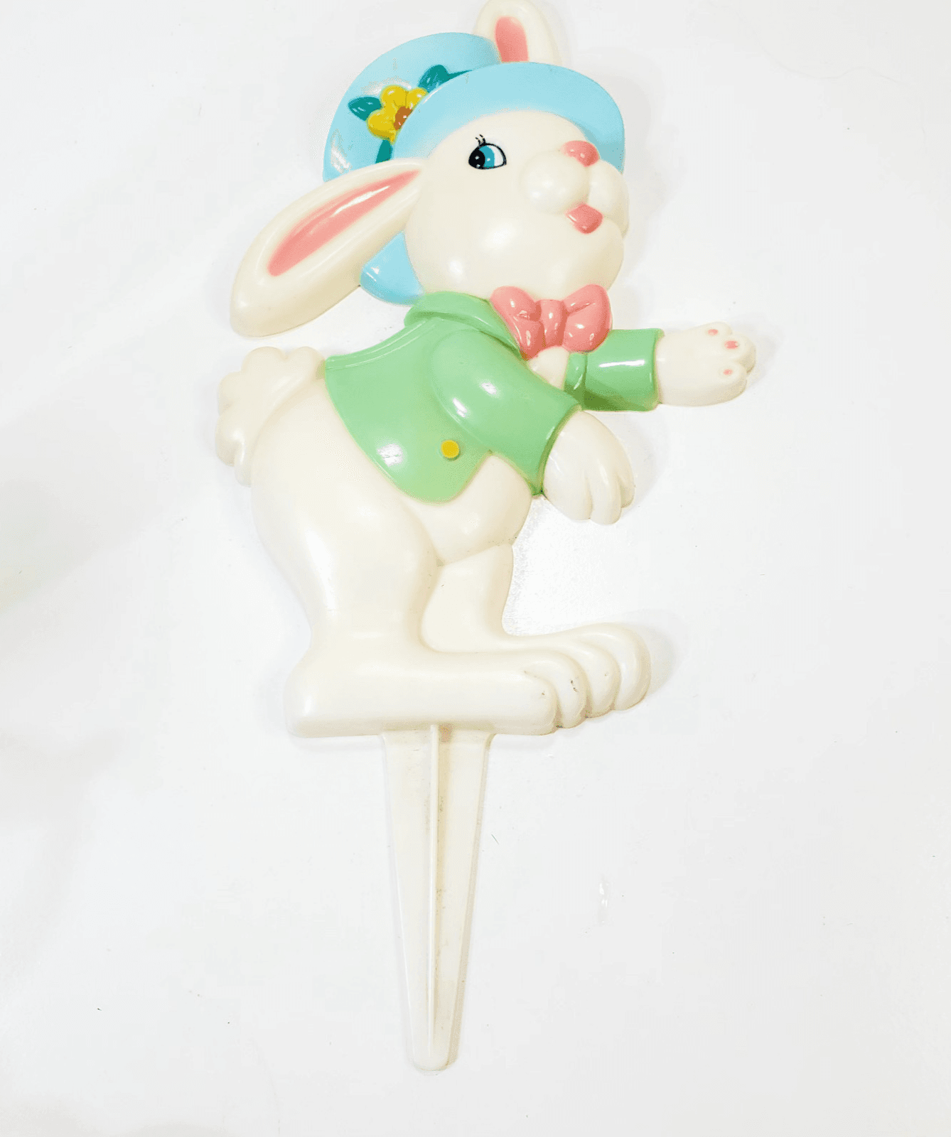 Vintage Easter Bunny Plastic Garden Yard Stake Decor Decoration 14"