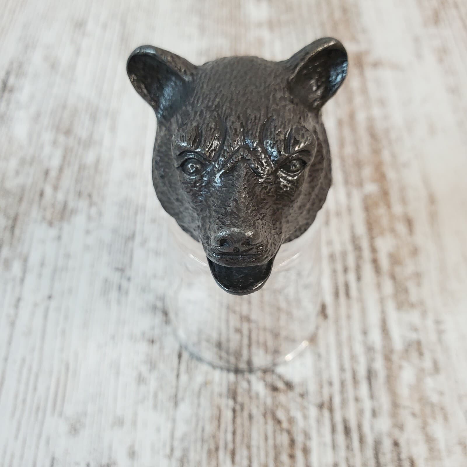 Novelty Metal Bears Head Shot Glass Man Cave Home Bar Hunter Sportsman Shooter - Thumbnail 3